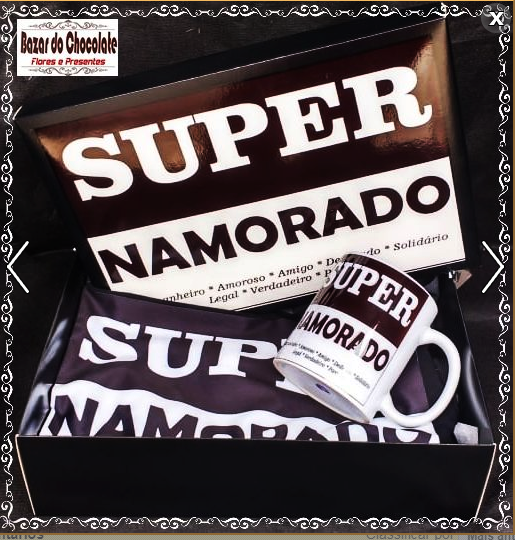 c-Caixa Super Namorado com Camiseta e Caneca