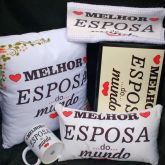 Almofadas Canecas e Toalha de Rosto