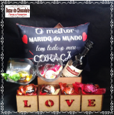 e-Caixa Mdf Love Marido ou Namorado Vinho Taças e Trufas da Cacau Show