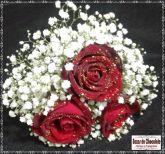 a-Buquê  3 rosas vermelhas Daminha