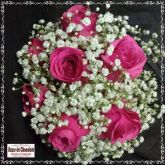 a1-Buquê de Noiva com 07 Rosas Pink