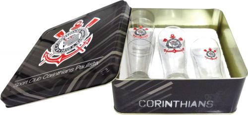 Conjunto 3 Copos Corinthians na Lata