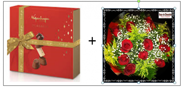 a5-Buquê de 12 Rosas com Caixa de Bombons da Kopenhagen