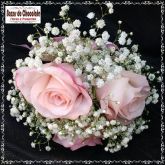 a-Buquê 03 rosas rosa Daminha