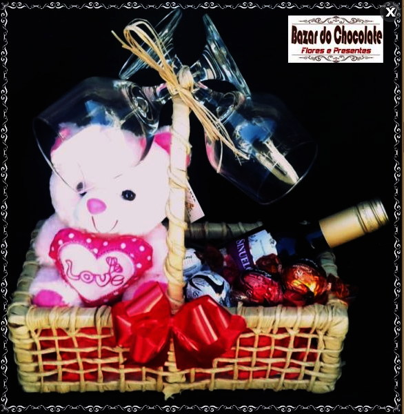 b-Cestinha Urso com Vinho Sinuelo e Trufas Cacau Show