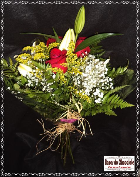 a-Buquê de Lírio com Rosas