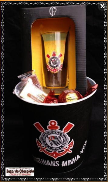a-Balde Corinthians Copo e Chocolates de Gramado-RS
