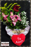 a1- Arranjo de Flores com 1 Rosa Rustico II - R$ 55,00
