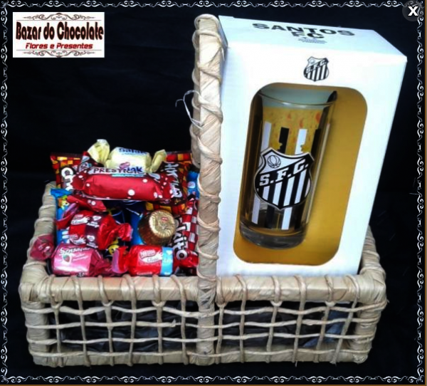 g-Cestinha Santos Copo com Chocolates Nestlê