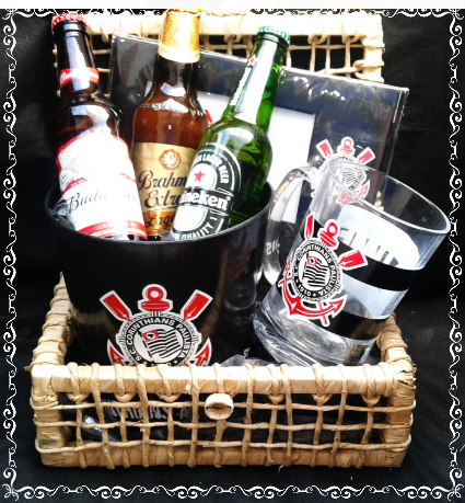 a-Baú Corinthians Canecão Balde Porta Retrato e Cervejas