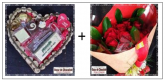 a4-Buquê Compacto 12 Rosas com Coração e Chocolates de Gramado RS